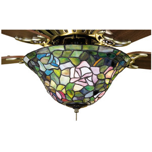 Tiffany Rosebush 3  Bowl Ceiling Fan Light Kit
