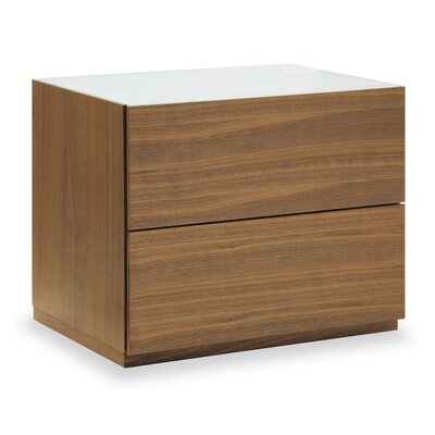Calligaris City 2 Drawer Nightstand Color Matte Optic Whitefrosted