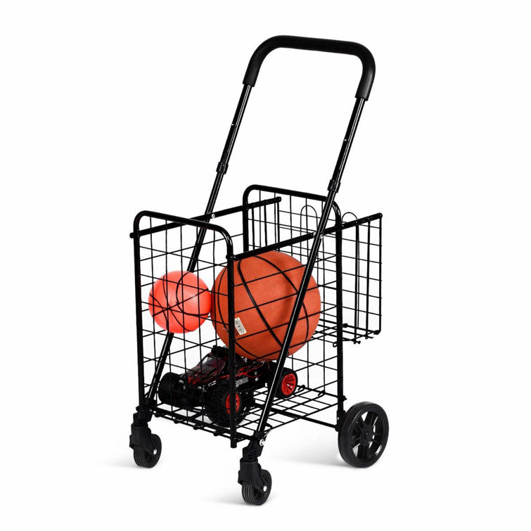 canvas shopping cart with wheels