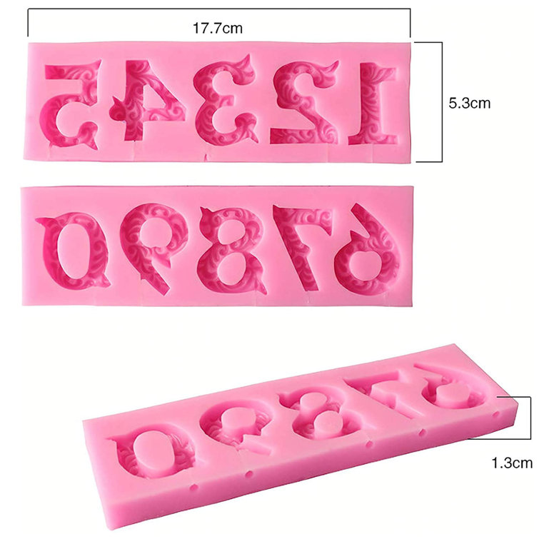2 Silicone 0 to 9 Numbers Molds w/ Sticks DIY 3d Candy Chocolate Fondant Mould 
