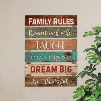 Winston Porter Skid Sign Family Rules Wall Decor Reviews Wayfair
