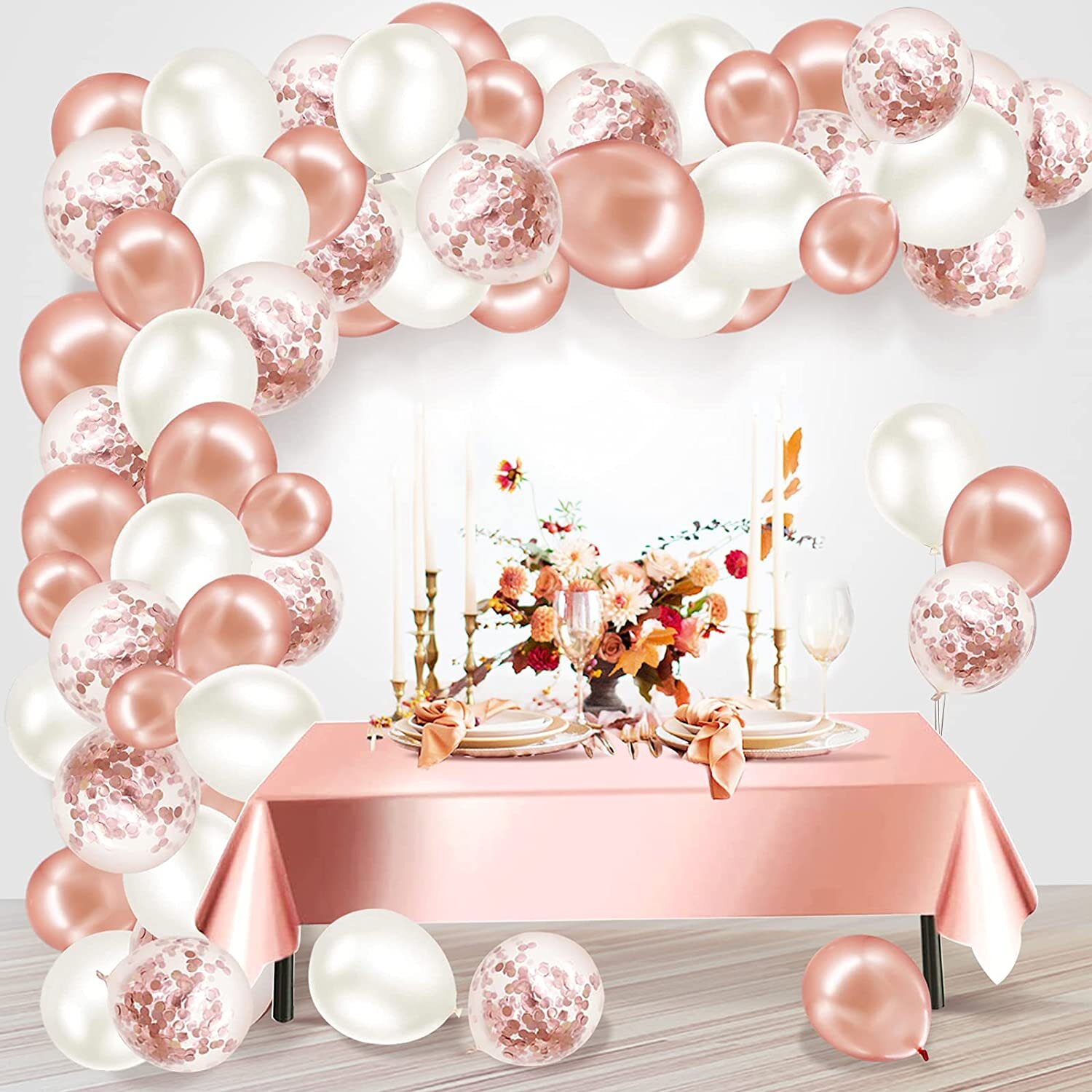 10X Confetti Balloon Arch Garland Cake Topper Decor+Party Wedding Birthday Stick