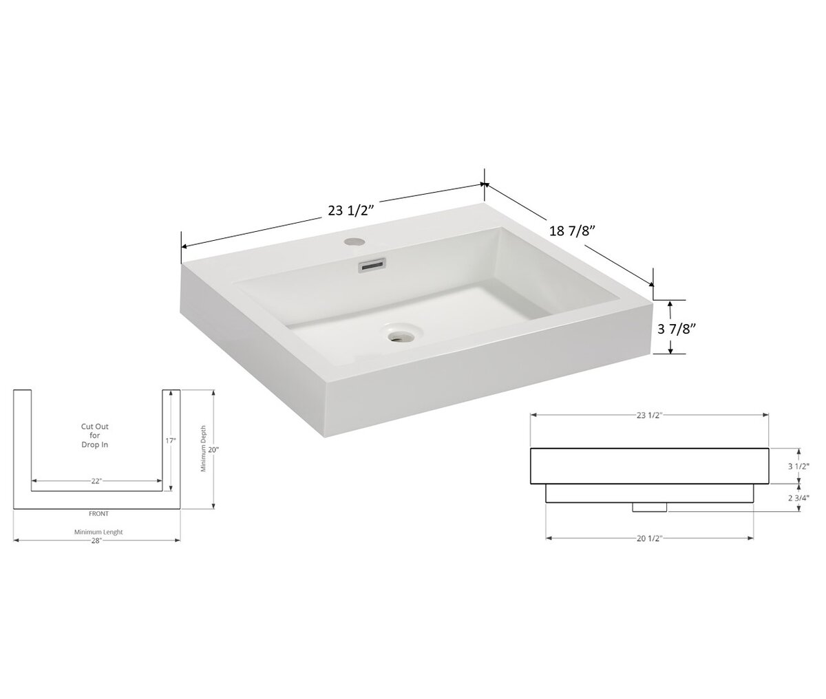 Aquamoon Venice Rectangular Vessel Bathroom Sink | Wayfair