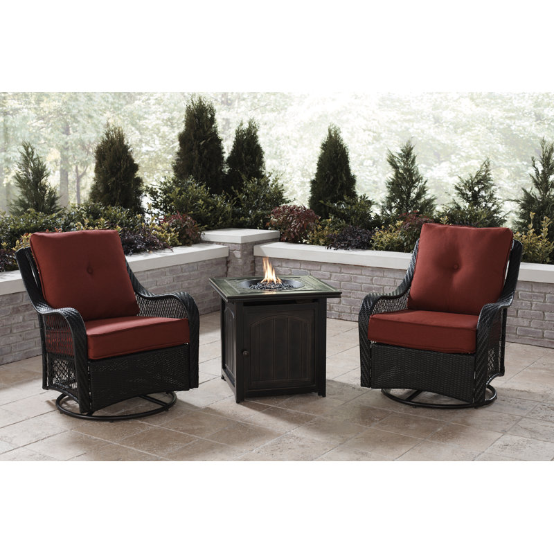 Alcott Hill Innsbrook 3 Piece Fire Pit Chat Set In Autumn Berry