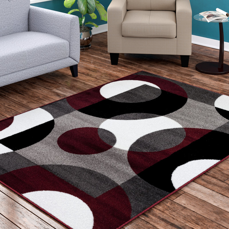 Zipcode Design Toomsboro Geometric Burgundy Area Rug & Reviews | Wayfair