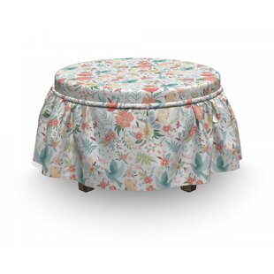 Pigeons Carrying Flowers Ottoman Slipcover (Set Of 2) By East Urban Home