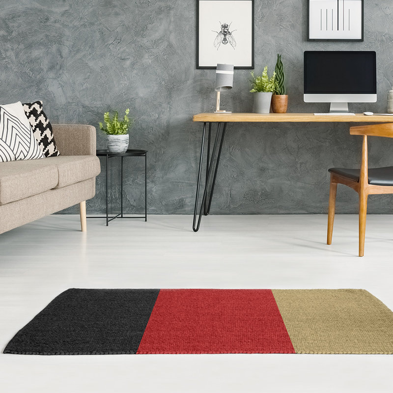 East Urban Home San Francisco Football Red Black Beige Area Rug