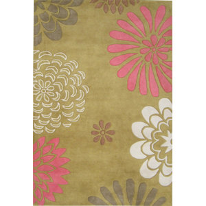 Oatfield Hand-Tufted Green Area Rug