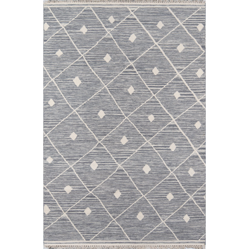 Union Rustic Grovetown Geometric Handmade Flatweave Wool Gray Area Rug Reviews Wayfair