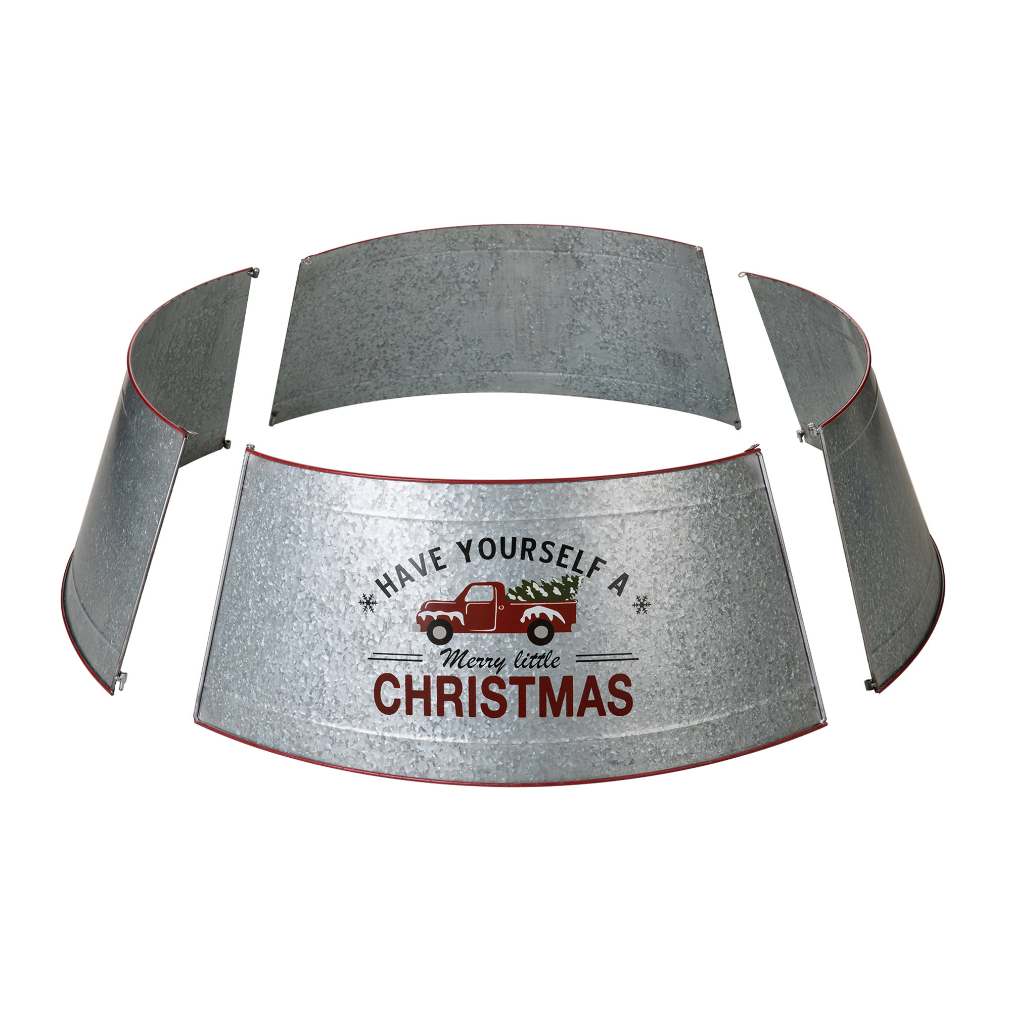 Glitzhome Christmas Galvanized Metal Tree Collar | Wayfair