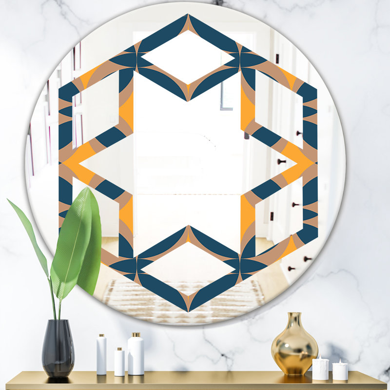East Urban Home Hexagon Star Abstract Design Iii Eclectic Frameless Wall Mirror Wayfair
