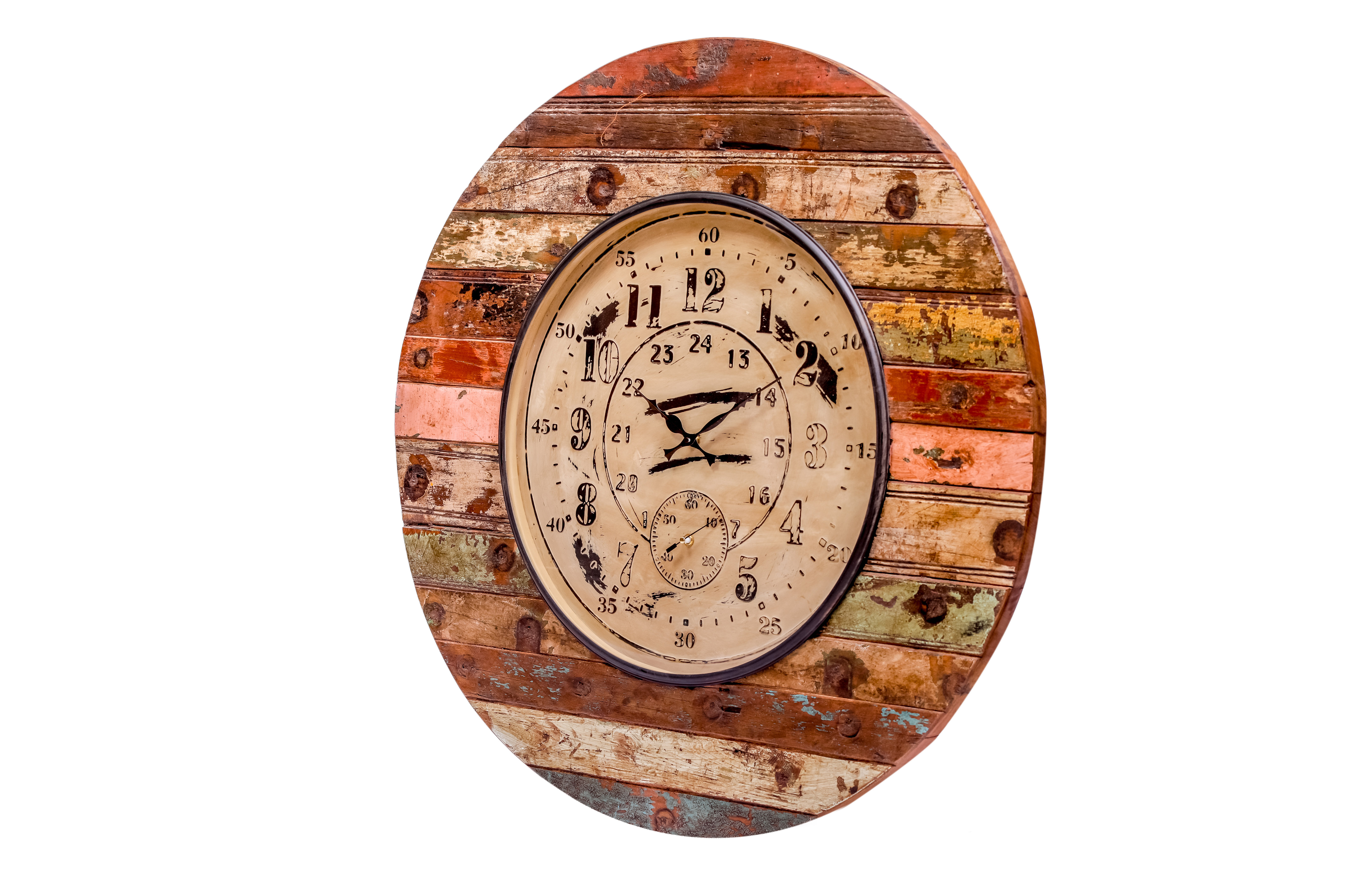 Alma Artte Wooden Wall Clock Made From Reclaimed Wood Wayfair