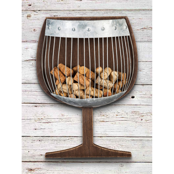 Fleur De Lis Living Wooden And Metal Wine Cork Holder Wayfair