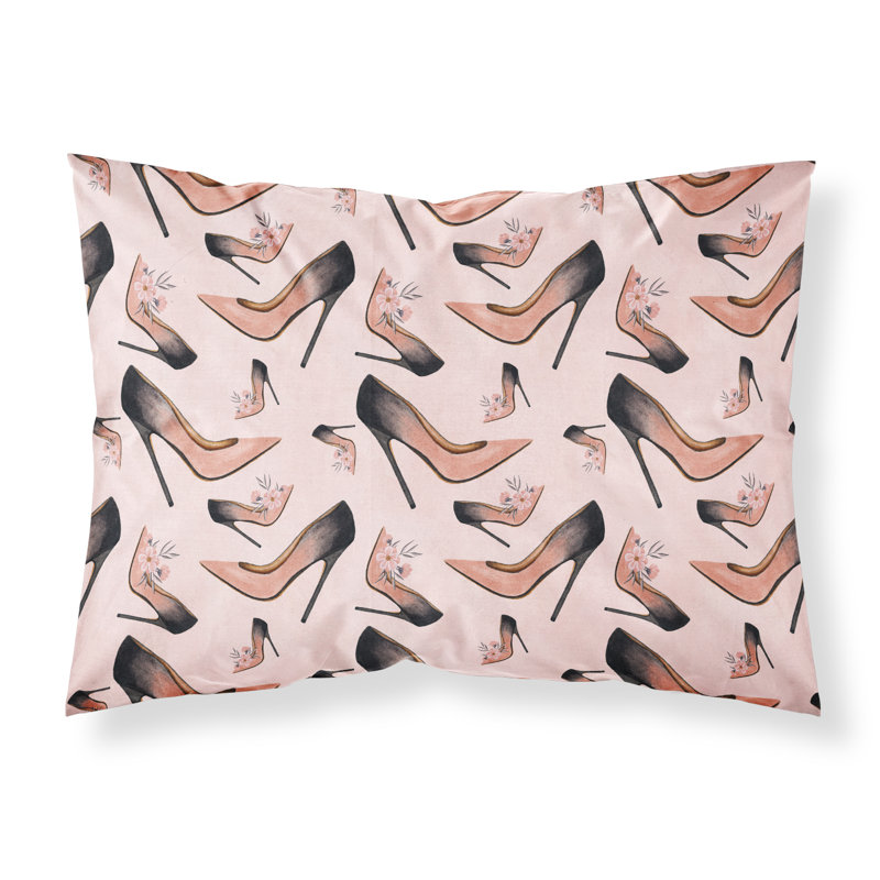 East Urban Home Watercolor Fashion Diva Shoes Pillowcase Wayfair