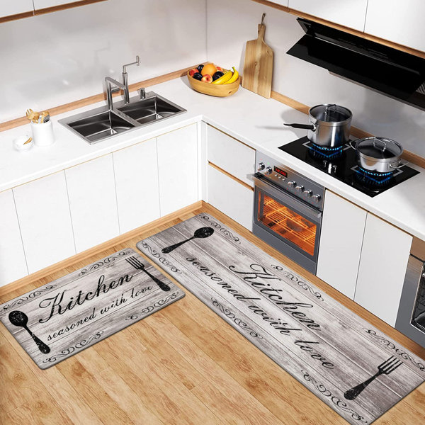 Oraunent Kitchen Floor Mat Kitchen Area Rug Non-slip Set of 2 Kitchen Mat Absorbent Home Decoration 40x60cm with 40x120cm #3 One Size 