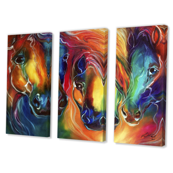 East Urban Home Color My World With Horses Painting Multi Piece