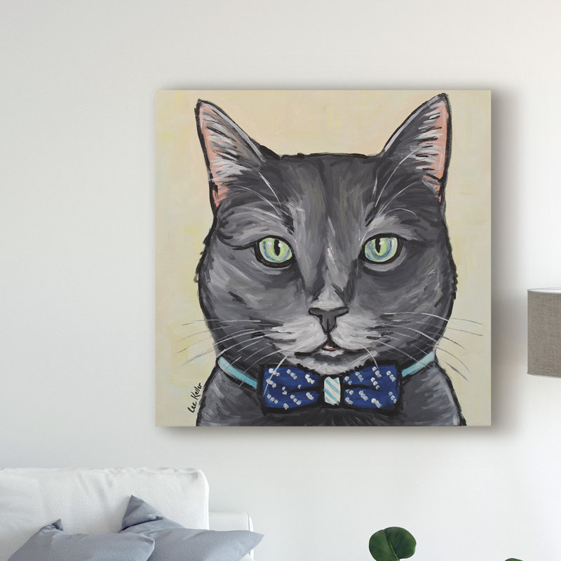 Winston Porter Cat Smokey Gray Tabby Acrylic Painting Print On