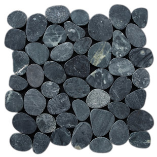 Pebble Tile You Ll Love Wayfair Sliced Pebble Random Sized Natural Stone Tile In Black