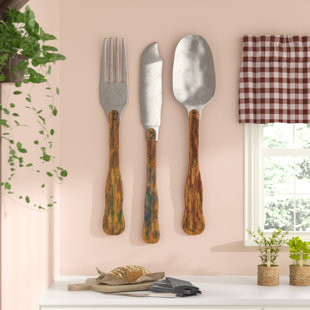 Fork And Spoon Wall Decor Wayfair Knife Fork And Spoon Wall Decor Set Of 3