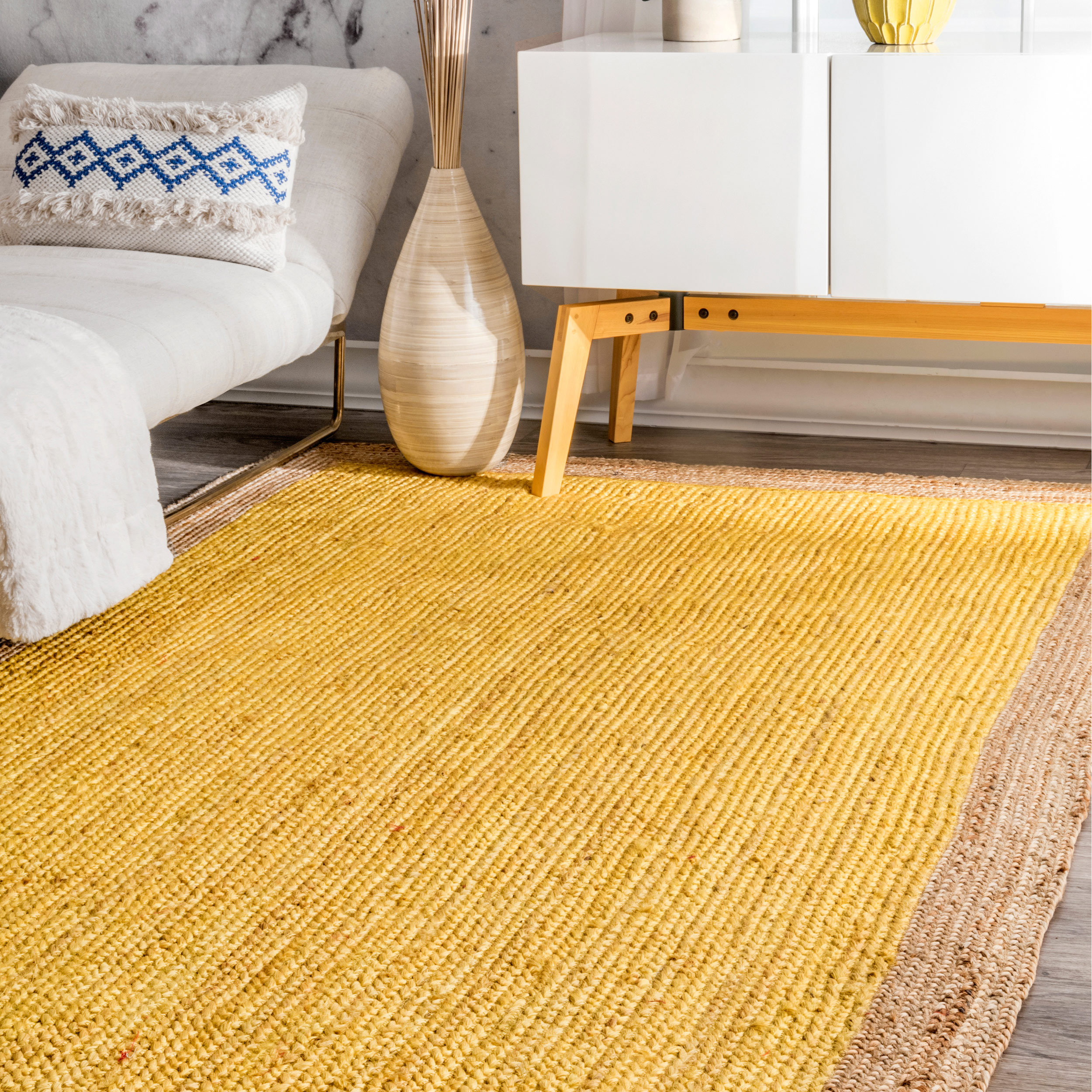 Greiner Handmade Jute Sisal Yellow Area Rug Reviews Joss Main