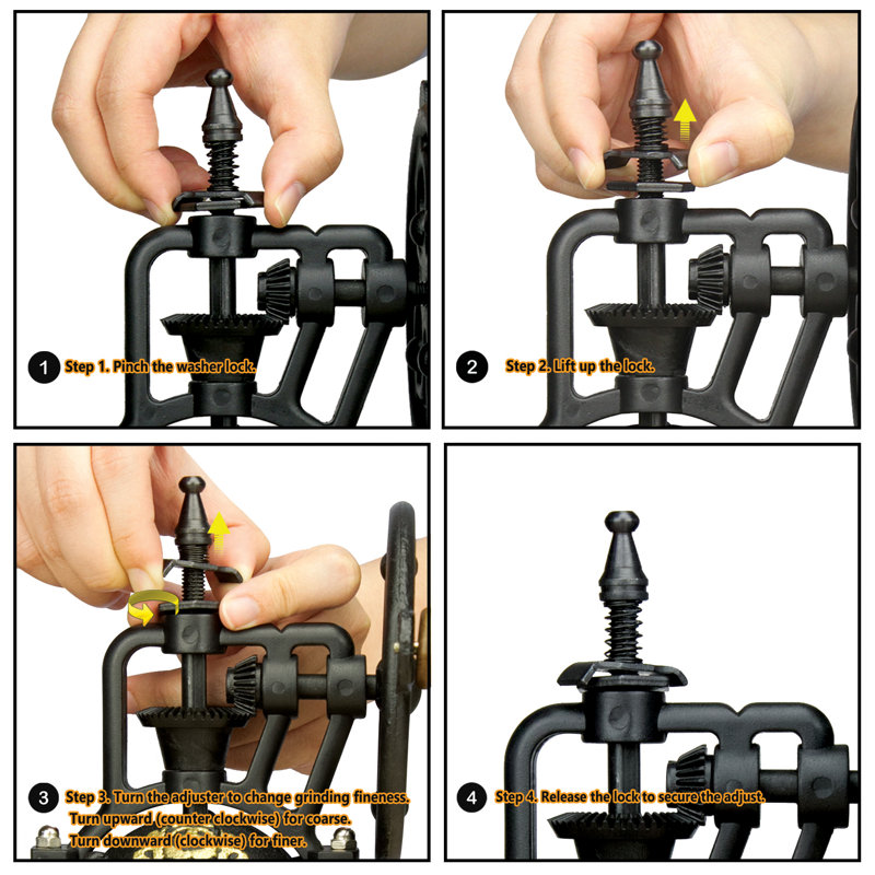 Evelyne Antique Coffee Bean Mill Windmill Wheel Hand Crank Manual