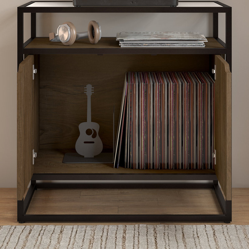 Foundstone Aliso Record Player Stand Audio Cabinet Reviews Wayfair
