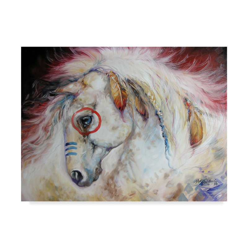 Trademark Art Apache The War Pony Acrylic Painting Print On Wrapped Canvas Wayfair