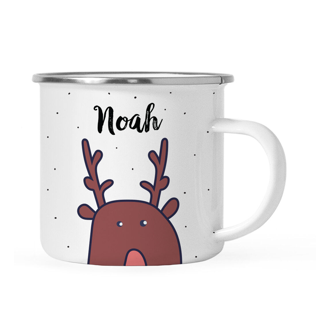Personalised Santa Claus Reindeer Snowman Name & Initial Christmas Mug