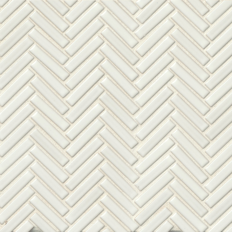 90 0.5" x 2" Porcelain Mosaic Wall & Floor Tile Color: White
