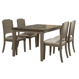 Kinsey 5 Piece Gray Wire Brush Dining Set by