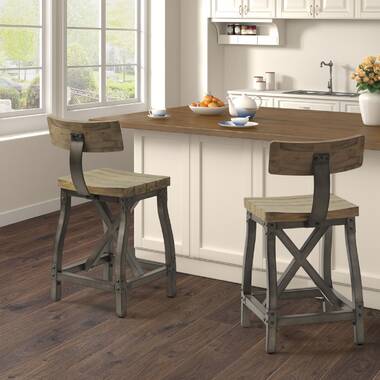 fortunata solid wood bar stool