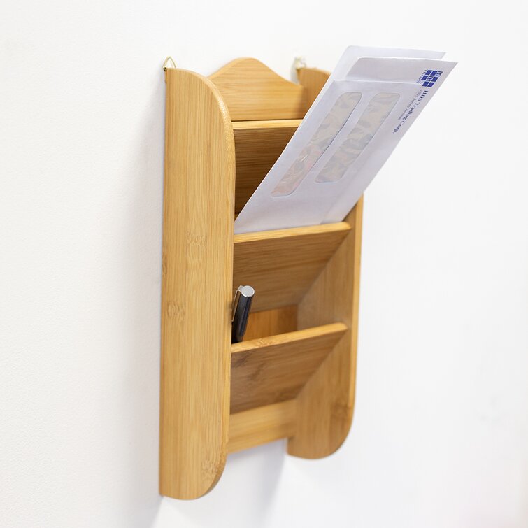 bamboo letter holder mail holders wall mail holder