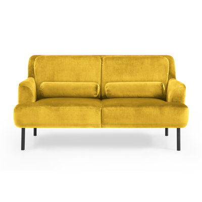 LOVESEAT Wooster V2 2Seater Wetiny Fabric Medium Yellow Velvet