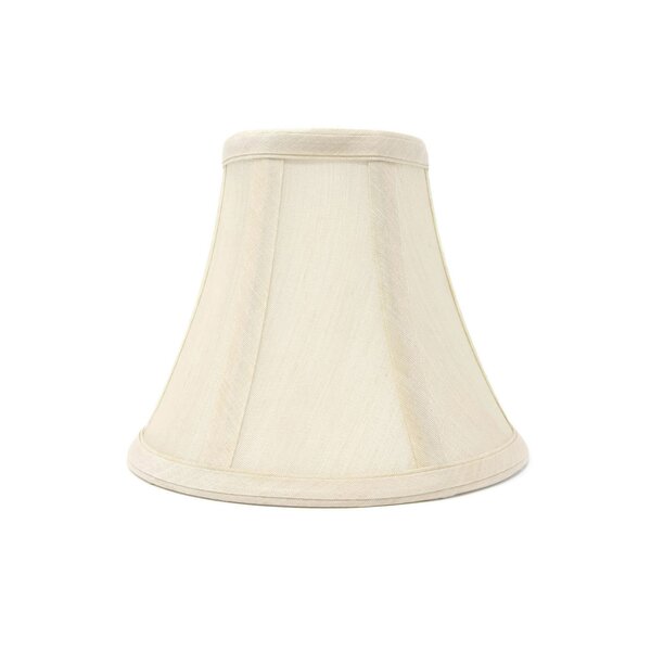 9" Clip Bell Natural White Shantung Silk Lampshade  Fabric Lamp Shade . 