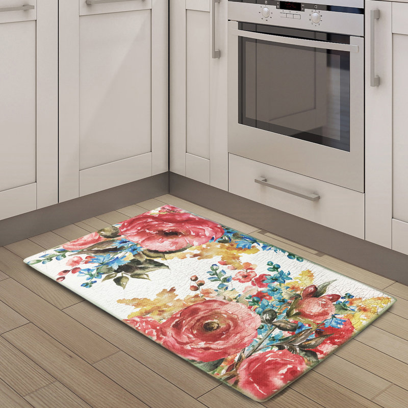 Nicole Miller Cook N Comfort Fl Bouque Kitchen Mat Nicole Miller Cook N Comfort Fl Bouque Kitchen Mat Reviews Wayfair