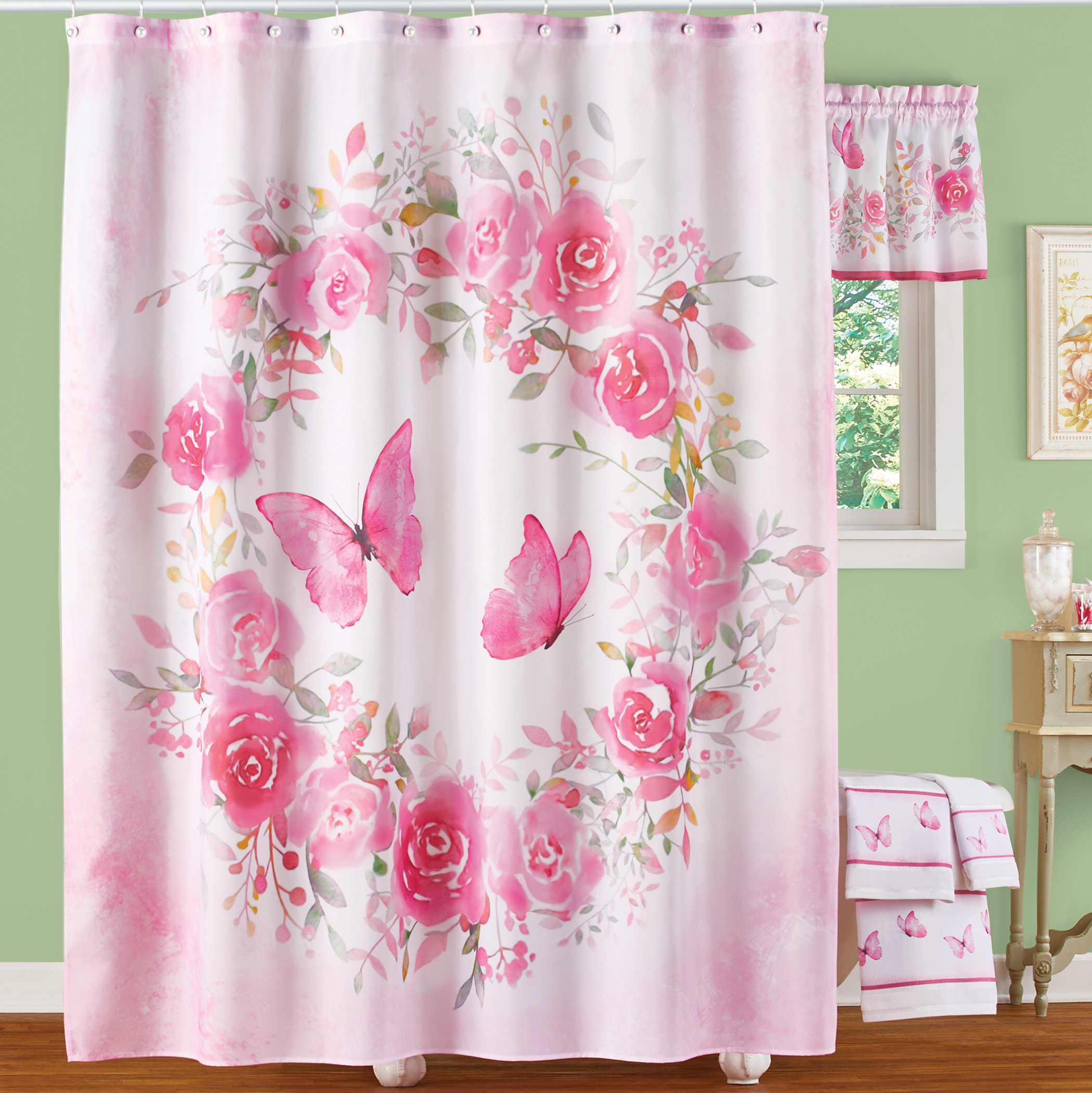 Rosalind Wheeler 2 Piece Shower Curtain Set + Hooks | Wayfair