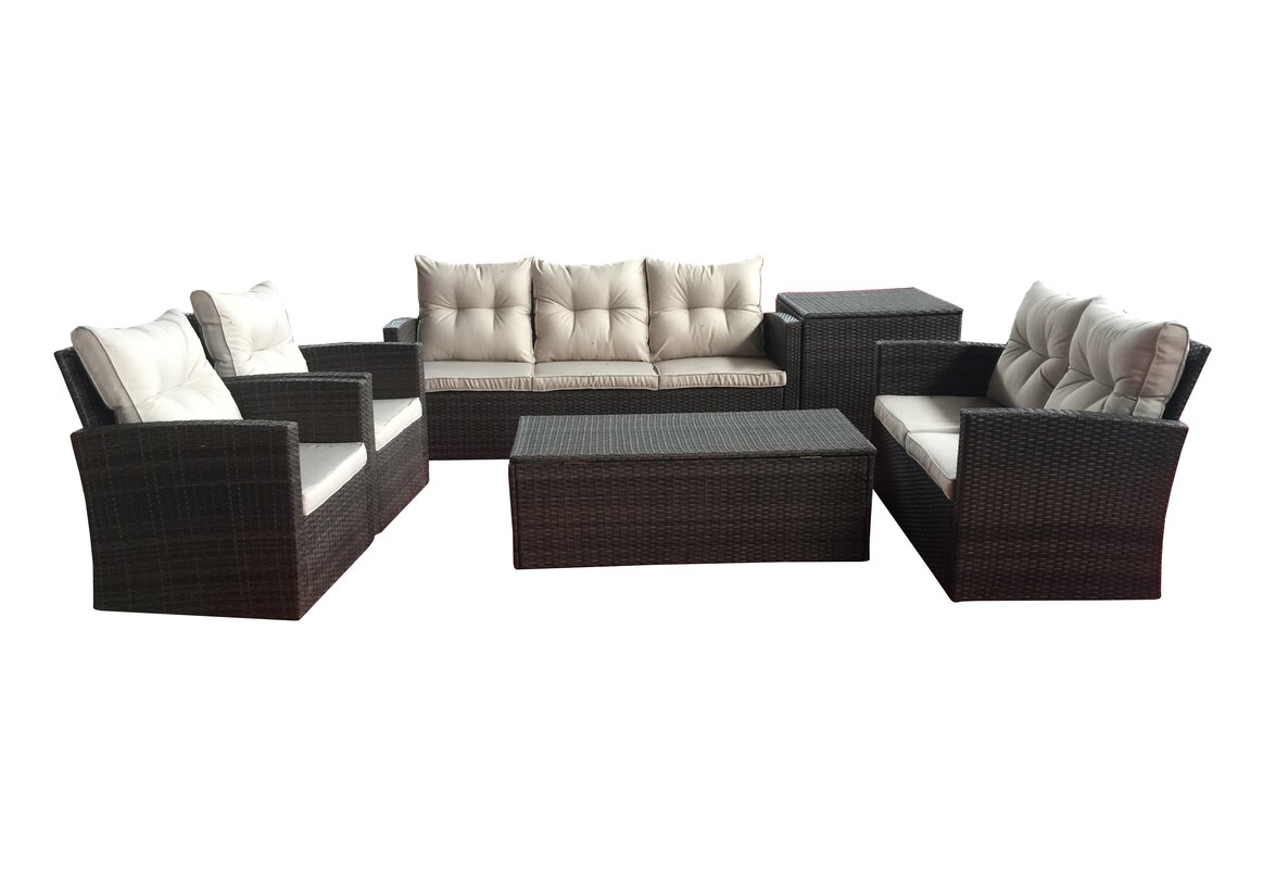 Carlene 6 Piece Sofa Seating Group with Cushion