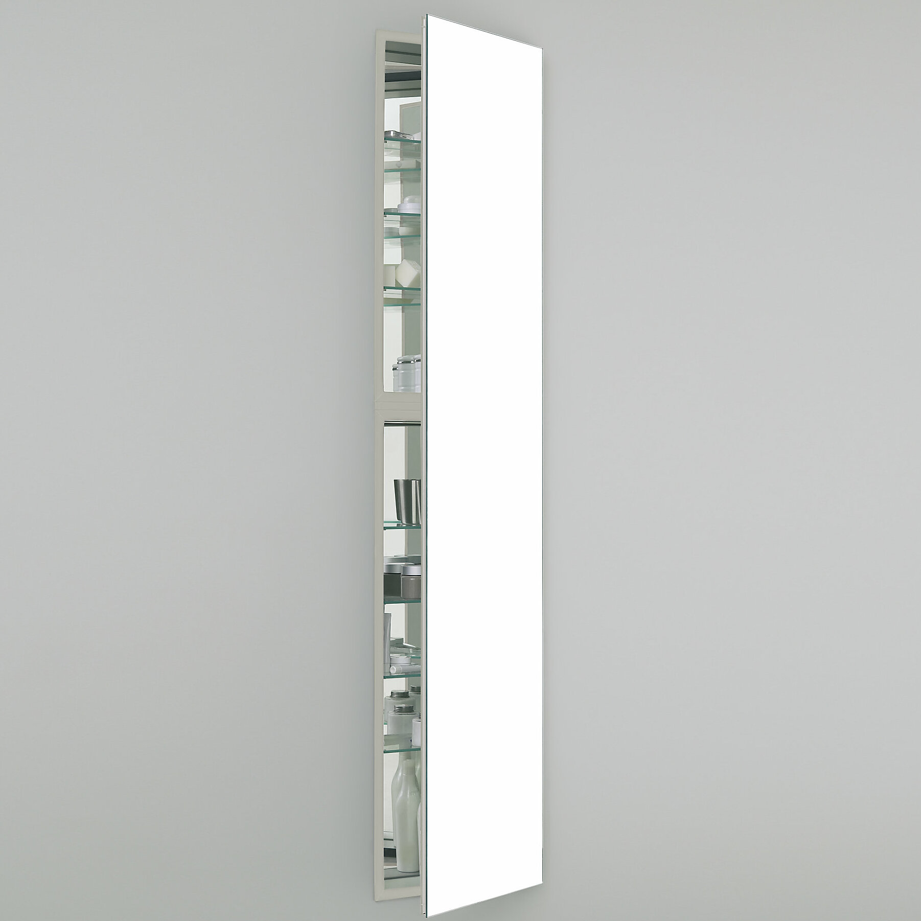 Robern M Series Recessed Or Surface Mount Frameless Medicine Cabinet With 7 Adjustable Shelves And Led Lighting Wayfair