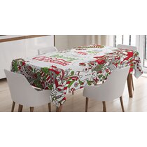 Food Network Frosted Juniper Christmas Tablecloth 60" X 102" 