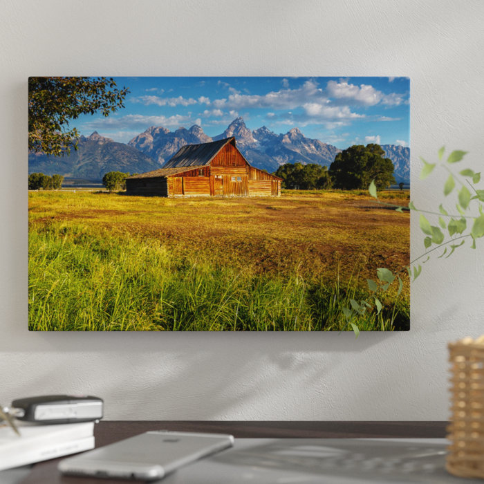 East Urban Home Grand Teton Barn Photographic Print On Canvas