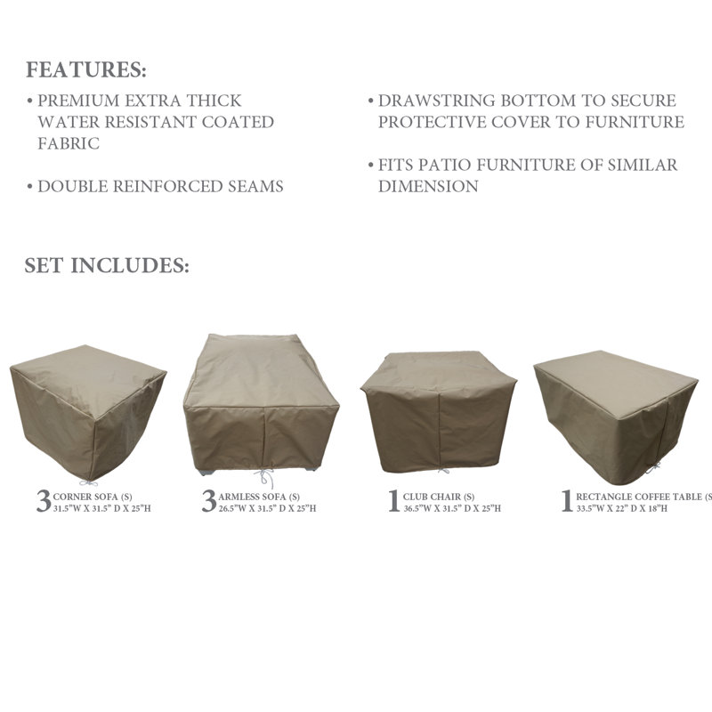 Sol 72 Outdoor Water Resistant 9 Piece Patio Furniture Cover Set Wayfair