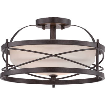 Gamero 2 Light Shaded Drum Flush Mount Reviews Allmodern
