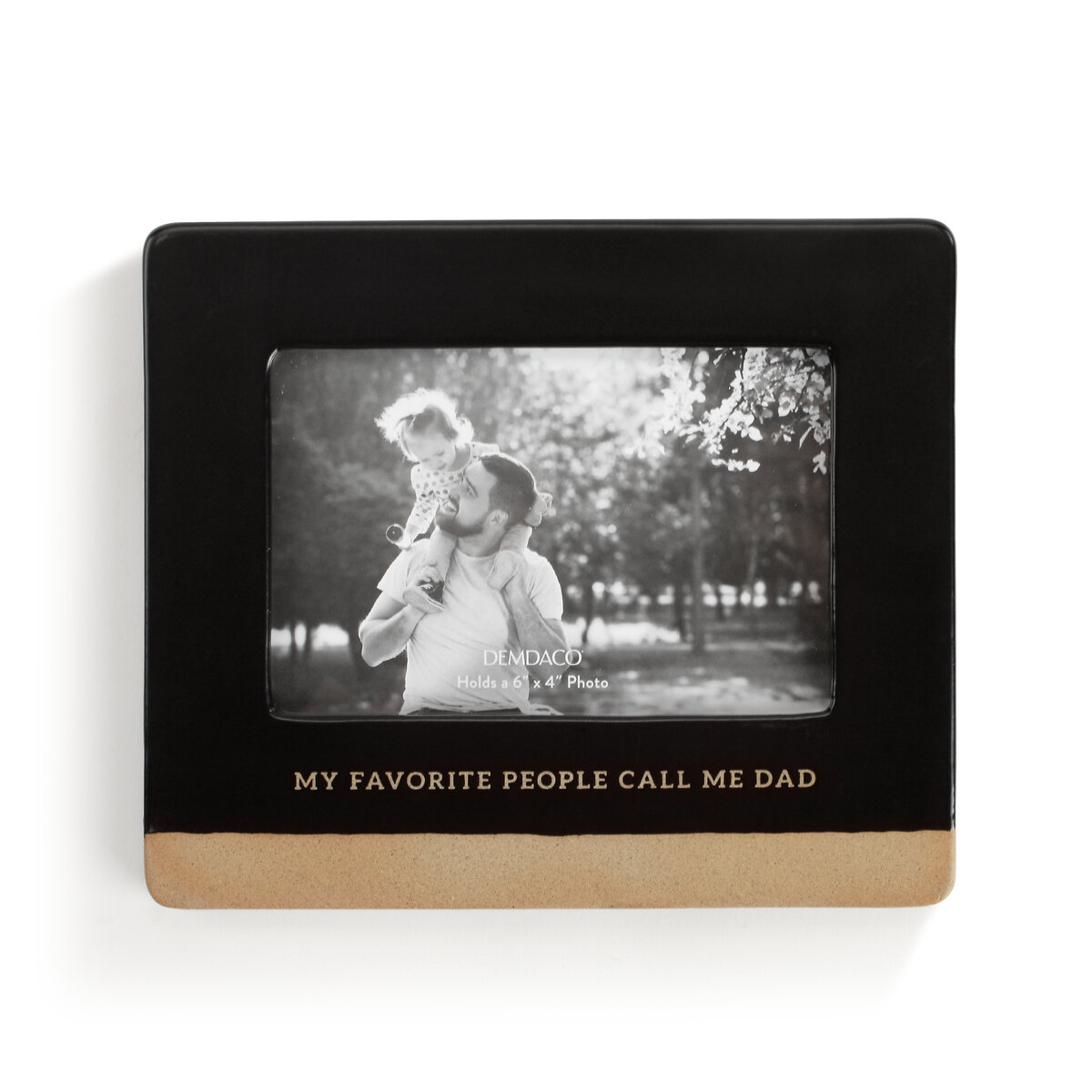 Demdaco Greatest of all Time Sleek Black 8 x 6.5 Stoneware Tabletop Picture Frame