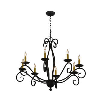 Fleur De Lis Living Gavril 8 Light Candle Style Wagon Wheel Chandelier Wayfair