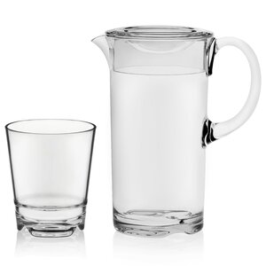 Libbey Indoors Out Break-Resistant Entertaining Set with 6 Rocks Glasses and Lidded Pitcher