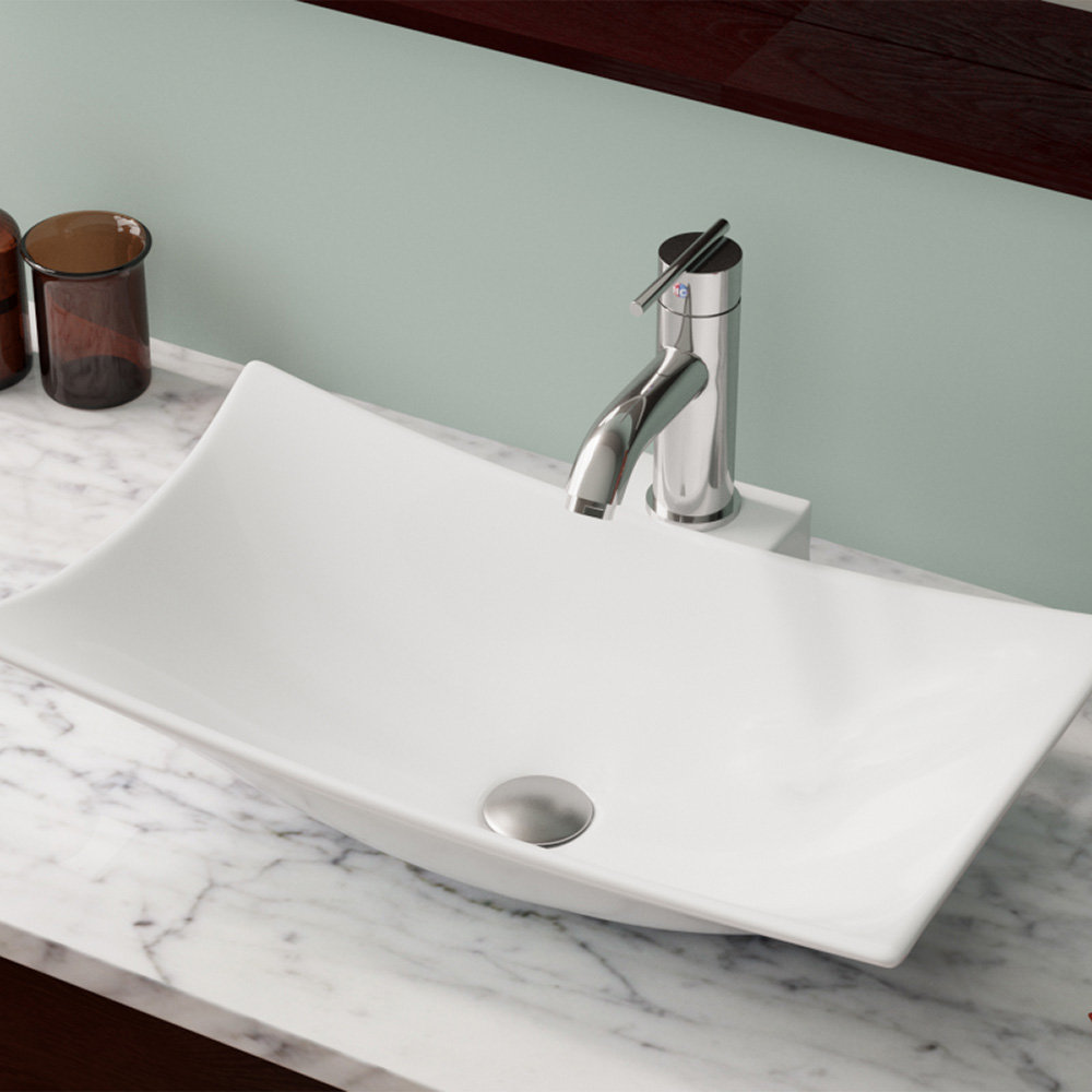 MRDirect Vitreous China Rectangular Vessel Bathroom Sink & Reviews