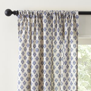 Gina Nature/Floral Sheer Rod Pocket Single Curtain Panel