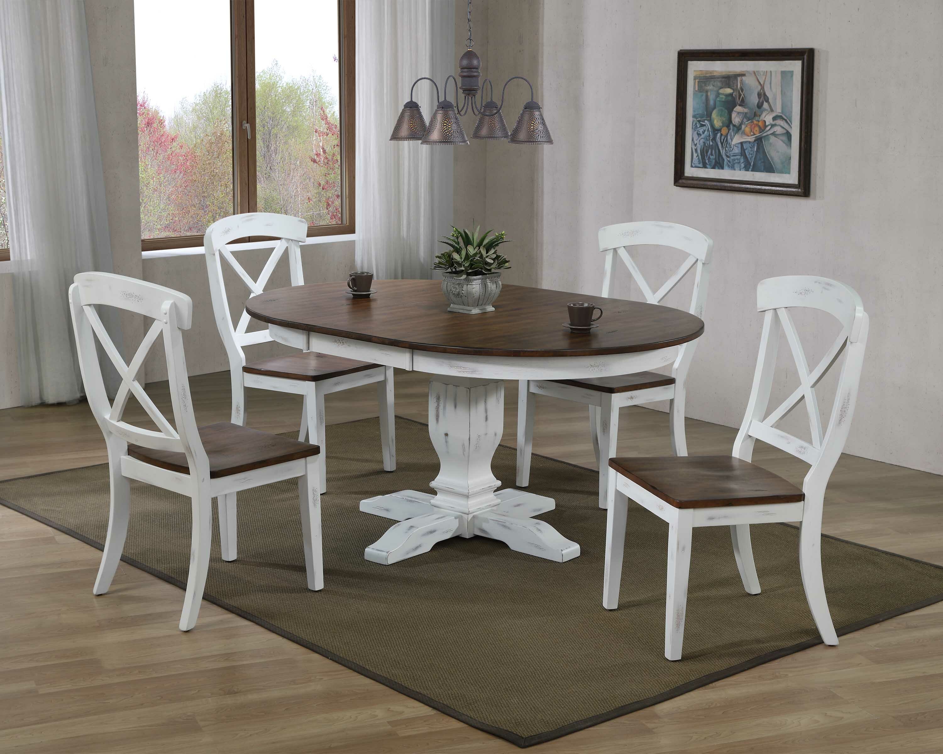 Ophelia & Co. Devante Extendable Solid Wood Dining Set & Reviews | Wayfair