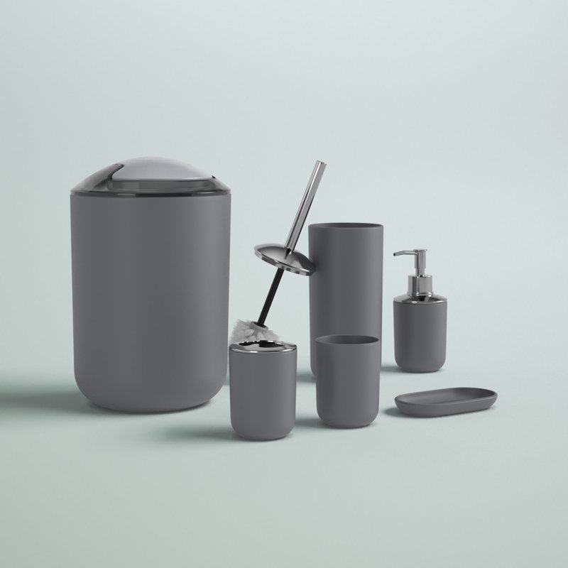 Balch 6 Piece Bathroom Accessory Set Finish: Gray