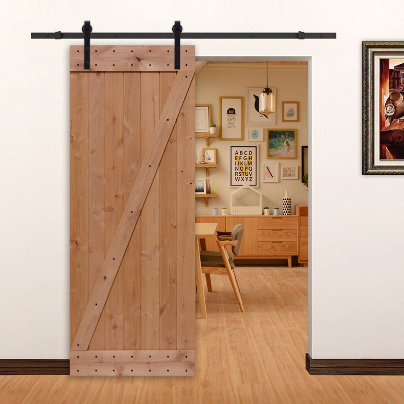 Lubann Paneled Wood Unfinished Barn Door With Installation Hardware Kit Reviews